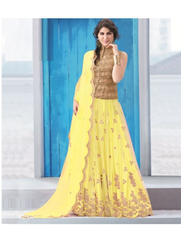 Buy Crop Top Lehenga With Net Jacket for Women Online from India's Luxury  Designers 2023